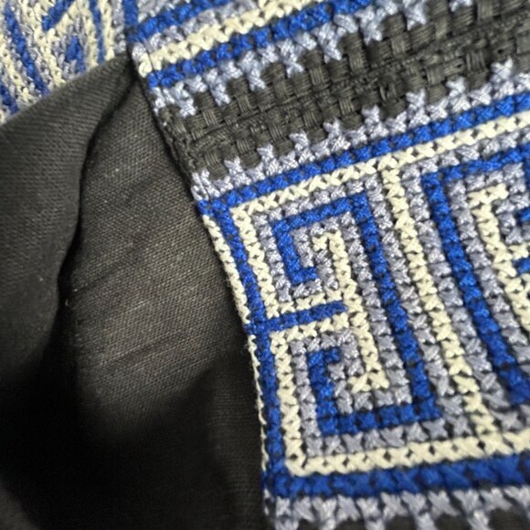 Cost Plus World Market Womens Blue Black Geometric Pattern Cotton Vest Size S/M - Picture 6 of 10